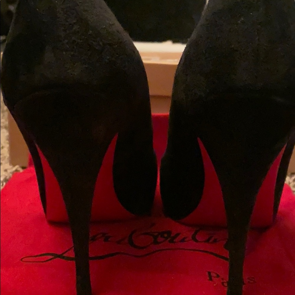 Christian Louboutins Suede Mary Jane Pumps - Picture 6 of 8